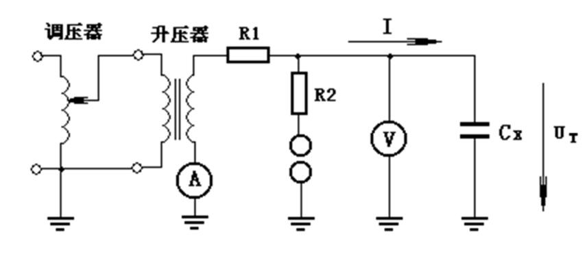 圖6.9 常規(guī)交流耐壓試驗(yàn)接線 圖6.9 常規(guī)交流耐壓試驗(yàn)接線